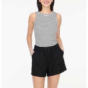J.CREW Linen-Blend Pull-On Short XXS Black Relaxed Fit Casual Comfort NWT B29